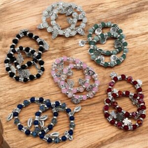 Stone & Silver charmed Bracelets